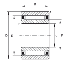 滾針軸承 NAO12X28X12-IS1, 無擋邊