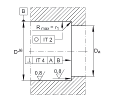 推力角接觸球軸承 BSB035072-2RS-T, 單向，接觸角 a = 60°，限制公差，兩側(cè)唇密封