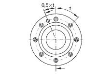 推力角接觸球軸承 ZKLF60145-2Z, 雙向，螺釘安裝，兩側間隙密封