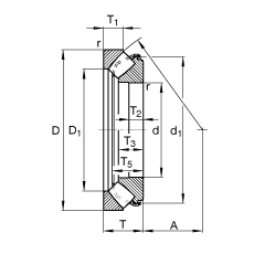 推力調(diào)心滾子軸承 29356-E, 根據(jù) DIN 728/ISO 104 標(biāo)準(zhǔn)的主要尺寸，單向，可分離