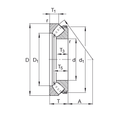 推力調(diào)心滾子軸承 29422-E1, 根據(jù) DIN 728/ISO 104 標(biāo)準(zhǔn)的主要尺寸，單向，可分離