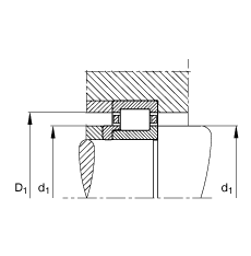 圓柱滾子軸承 NJ232-E-M1 + HJ232E, 根據(jù) DIN 5412-1 標(biāo)準(zhǔn)的主要尺寸, 帶 L 型圈，定位軸承, 可分離, 帶保持架