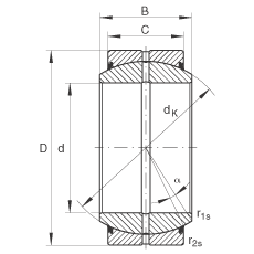 關節(jié)軸承 GE280-DO-2RS, 根據(jù) DIN ISO 12 240-1 標準, 需維護，兩側唇密封