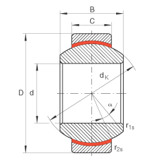 關(guān)節(jié)軸承 GE10-FW, 根據(jù) DIN ISO 12 240-1 標(biāo)準(zhǔn)，免維護(hù)