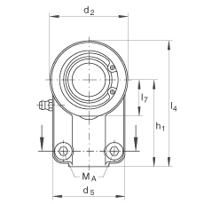 液壓桿端軸承 GIHNRK50-LO, 根據(jù) DIN ISO 12 240-4 標(biāo)準(zhǔn)，帶右旋螺紋夾緊裝置，需維護(hù)