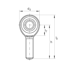 桿端軸承 GAKR10-PW, 根據 DIN ISO 12 240-4 標準，帶右旋外螺紋，需維護