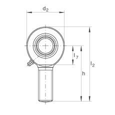 桿端軸承 GAL70-DO-2RS, 根據 DIN ISO 12 240-4 標準，帶左旋外螺紋，需維護，兩側唇密封