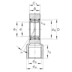 液壓桿端軸承 GIHRK100-DO, 根據 DIN ISO 12 240-4 標準，帶右旋螺紋夾緊裝置，需維護