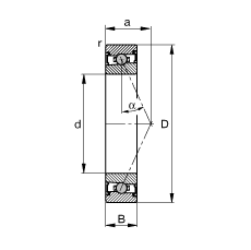 主軸軸承 HCS71918-E-T-P4S, 調節，成對或單元安裝，接觸角 α = 25°，兩側唇密封，非接觸，限制公差