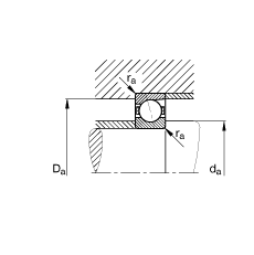 主軸軸承 B71910-E-T-P4S, 調節，成對或單元安裝，接觸角 α = 25°，限制公差