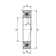 主軸軸承 HC71914-C-T-P4S, 調節，成對或單元安裝，接觸角 α = 15°，陶瓷球，限制公差