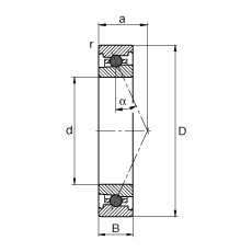 主軸軸承 HC71918-E-T-P4S, 調節，成對或單元安裝，接觸角 α = 25°，陶瓷球，限制公差