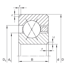 薄截面軸承 CSXG250, 四點接觸球軸承，類型X，運行溫度 -54°C 到 +120°C