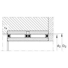 滾針軸承 NAO25X42X32-ZW-ASR1, 無擋邊，雙列