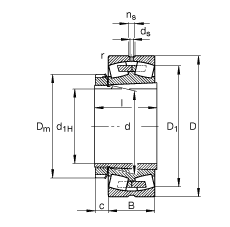 調(diào)心滾子軸承 22356-K-MB + H2356X, 根據(jù) DIN 635-2 標準的主要尺寸, 帶錐孔和緊定套